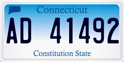 CT license plate AD41492