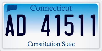 CT license plate AD41511