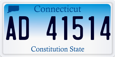 CT license plate AD41514