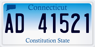 CT license plate AD41521