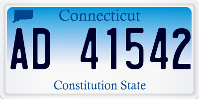 CT license plate AD41542