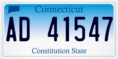 CT license plate AD41547