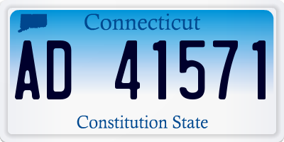 CT license plate AD41571