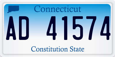 CT license plate AD41574