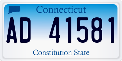 CT license plate AD41581