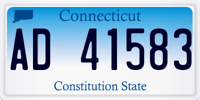 CT license plate AD41583