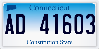 CT license plate AD41603