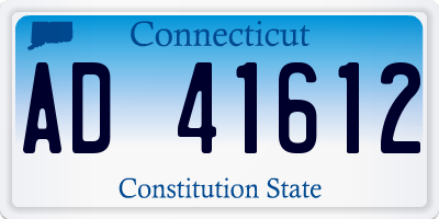CT license plate AD41612