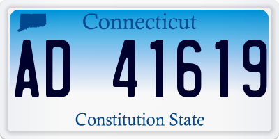 CT license plate AD41619