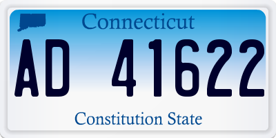 CT license plate AD41622