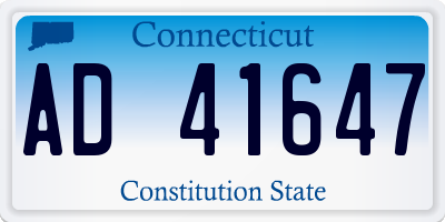 CT license plate AD41647