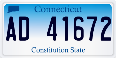 CT license plate AD41672