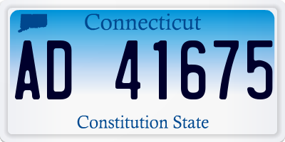 CT license plate AD41675