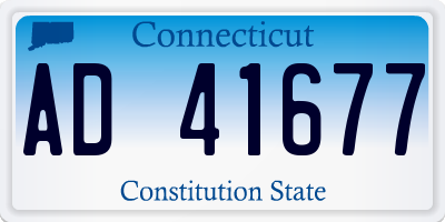 CT license plate AD41677