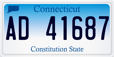 CT license plate AD41687