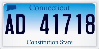 CT license plate AD41718