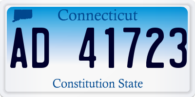 CT license plate AD41723