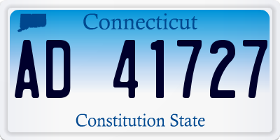 CT license plate AD41727