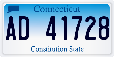 CT license plate AD41728