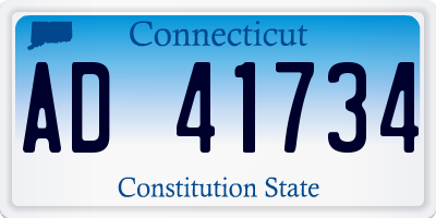 CT license plate AD41734