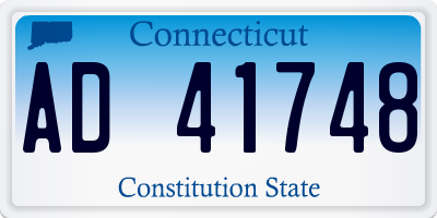 CT license plate AD41748