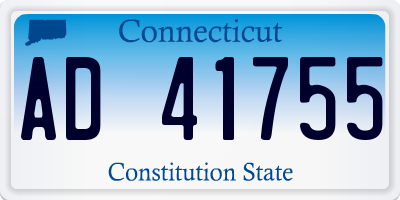 CT license plate AD41755