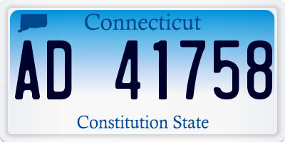 CT license plate AD41758