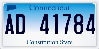 CT license plate AD41784