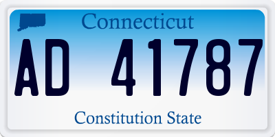 CT license plate AD41787