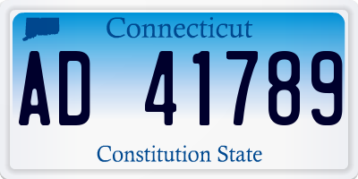 CT license plate AD41789