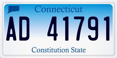 CT license plate AD41791