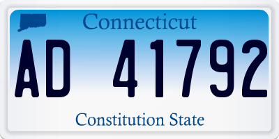CT license plate AD41792
