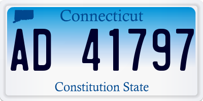 CT license plate AD41797