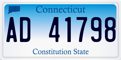 CT license plate AD41798