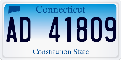 CT license plate AD41809