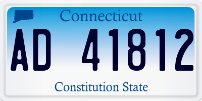 CT license plate AD41812