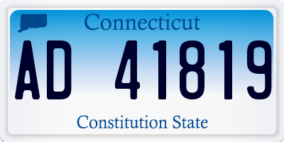 CT license plate AD41819