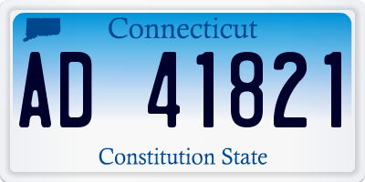 CT license plate AD41821