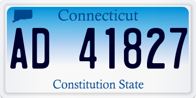 CT license plate AD41827