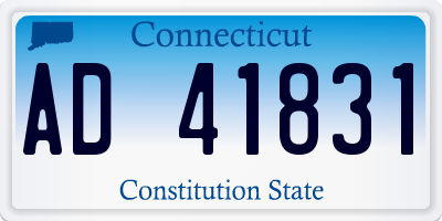 CT license plate AD41831