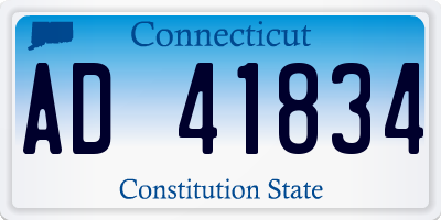 CT license plate AD41834