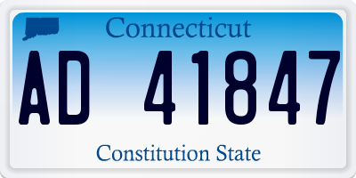 CT license plate AD41847