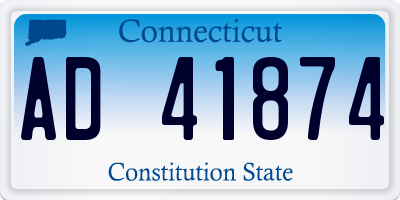CT license plate AD41874
