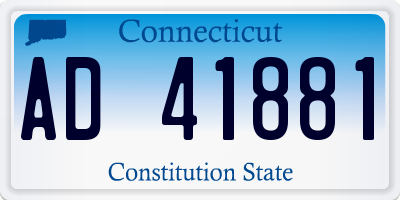 CT license plate AD41881