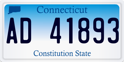 CT license plate AD41893