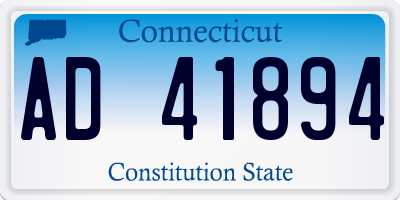 CT license plate AD41894