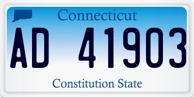 CT license plate AD41903