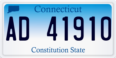 CT license plate AD41910