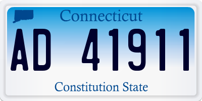 CT license plate AD41911