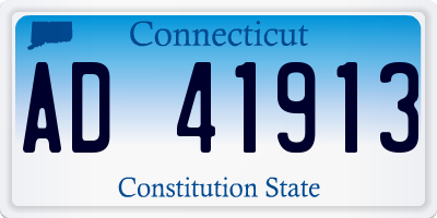 CT license plate AD41913